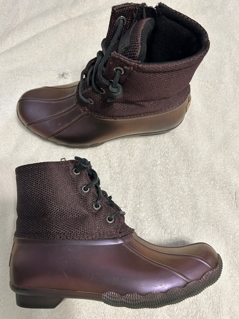 Sperry Women's Dark Brown Lace-Up Duck Boots